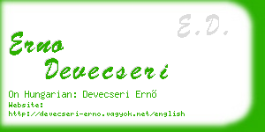 erno devecseri business card